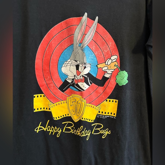 Looney Tunes Bugs Bunny Happy 50th Birthday 1990 T Shirt 90s, Rare Vintage - Picture 2 of 4
